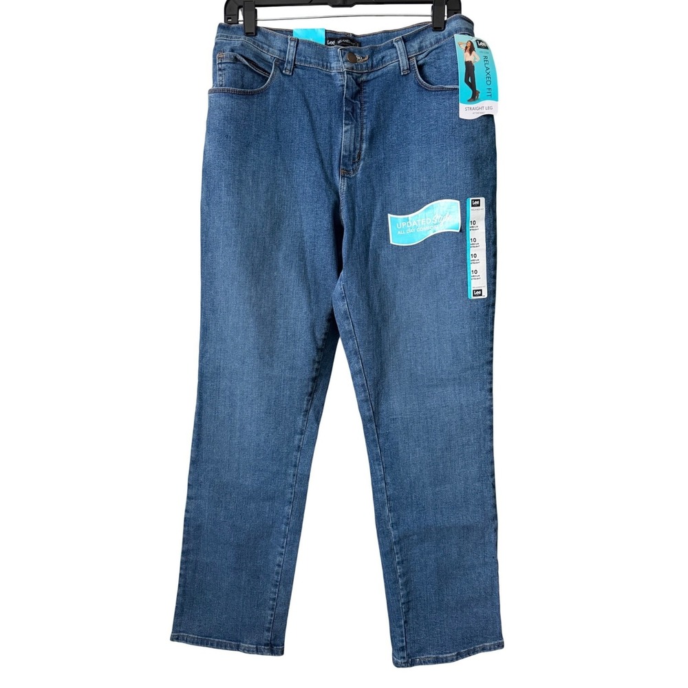 Lee Relaxed Fit Jeans Women 10 Medium Blue NEW‎ Straight Leg Auth Azul 3051893